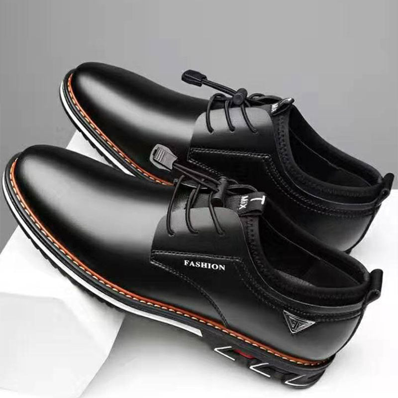 Leather shoes round toe trend shoes comfortable men's shoes