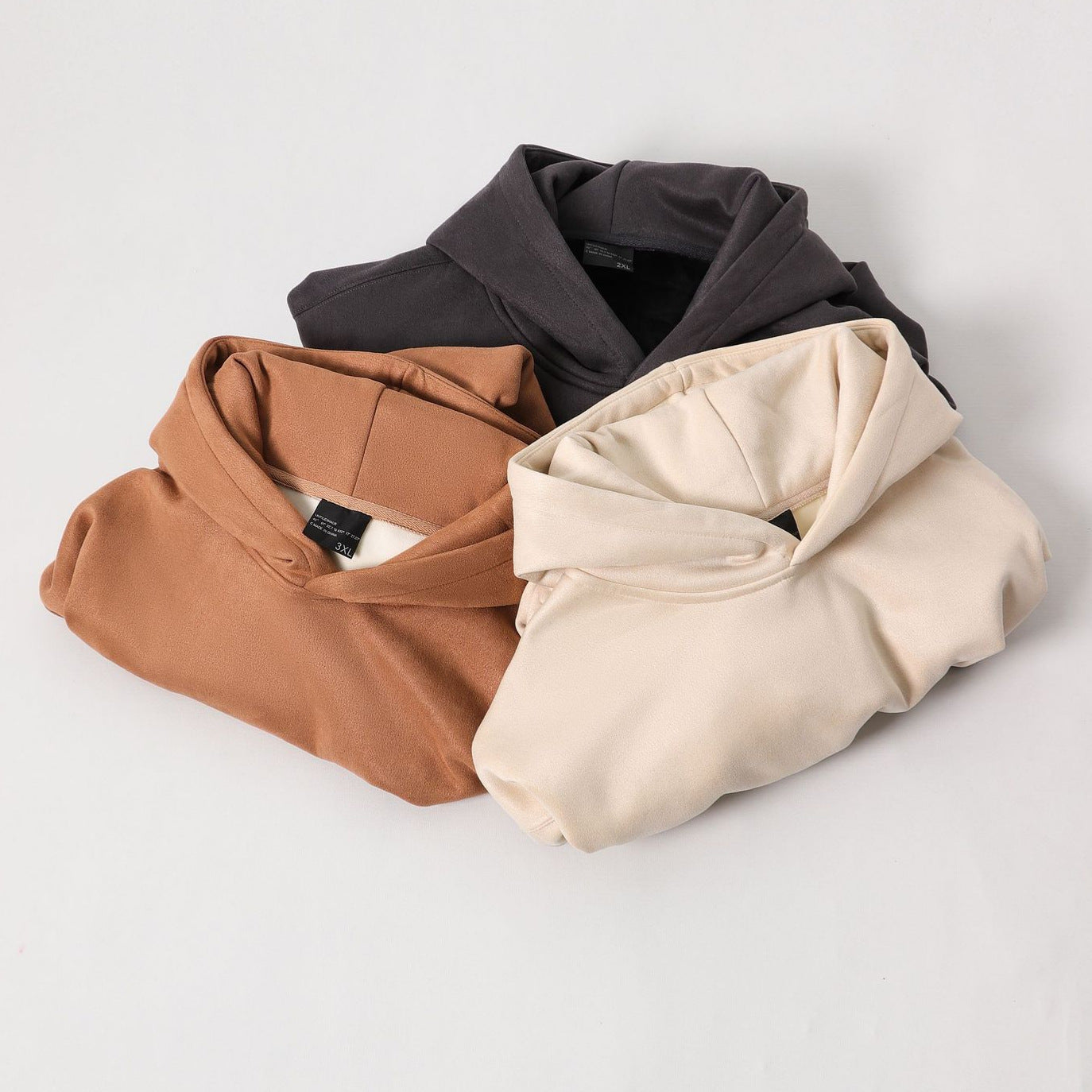 Suede No Hat Rope Hooded Sweater For Men