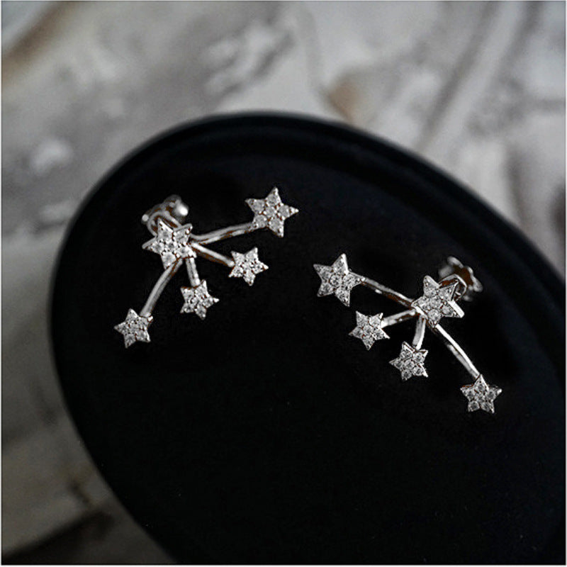 Delicate Bead-set Diamond Stud Earrings For Women