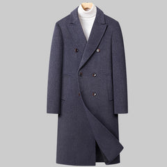 Double Breasted Long Woolen Coat