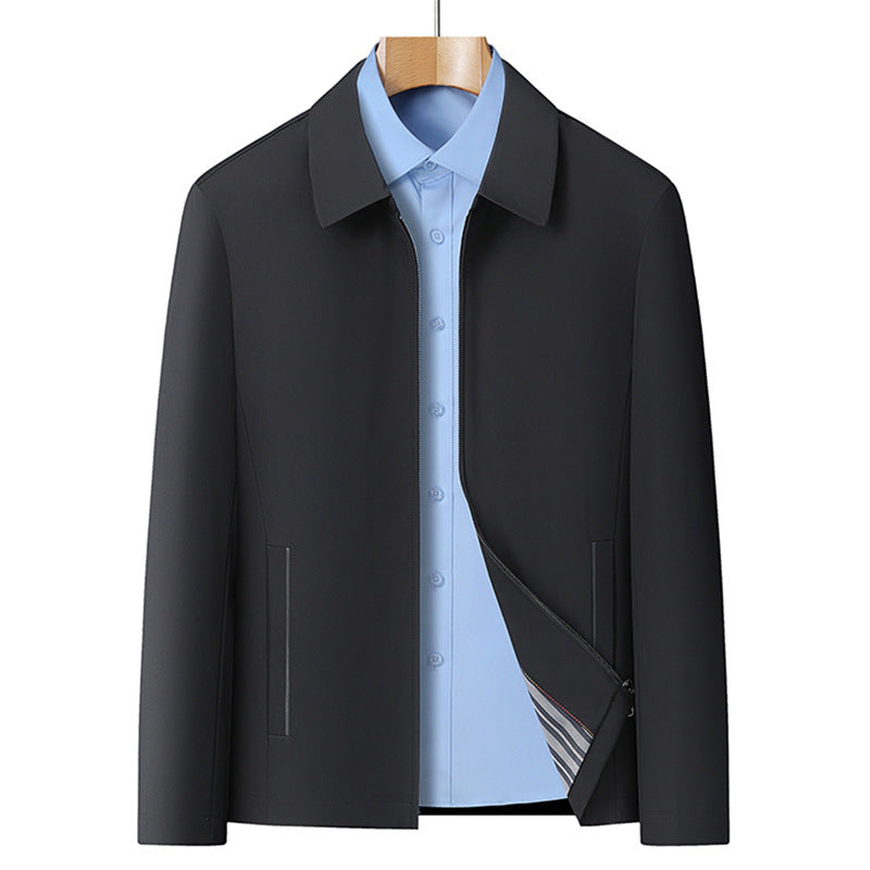 Men's Jacket Business Casual Lapels Zipper Coat