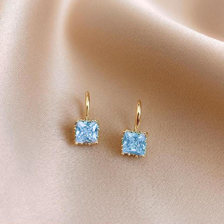 Simple Square Zircon All-match Irregular Earrings