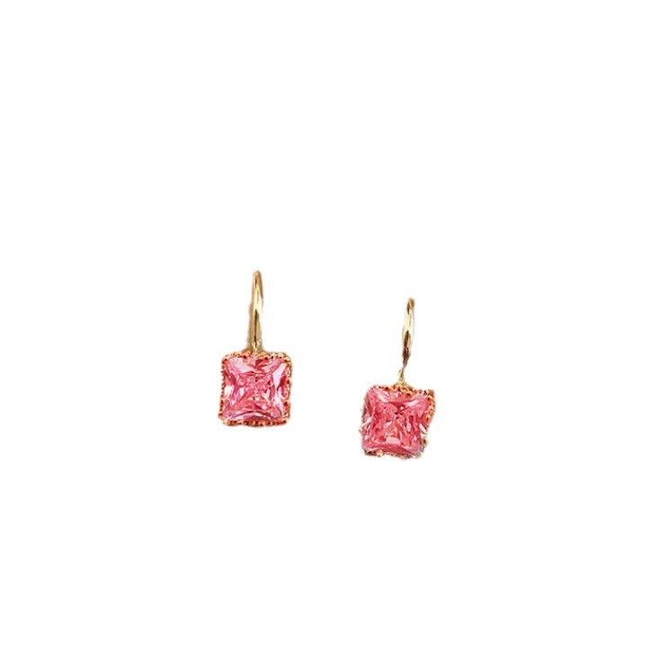 Simple Square Zircon All-match Irregular Earrings