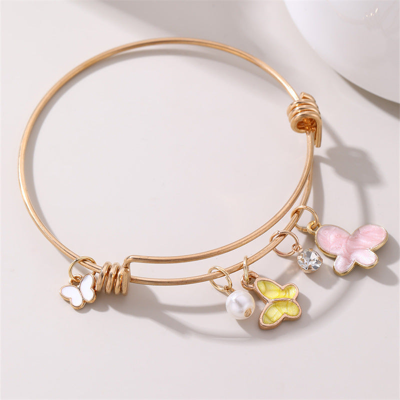 Oil Dripping Butterfly Small Flower Bracelet Simple